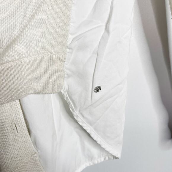 Lululemon Womens 4 White Cardi In The Front Sweater Boolux Tencel Button Front - Picture 6 of 9